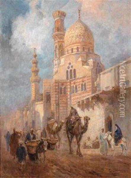 In Den Strasen Von Cairo Oil Painting - Karoly Cserna