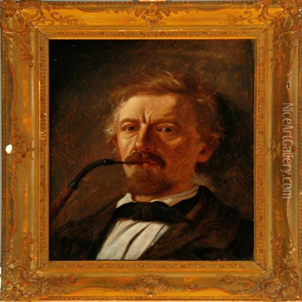 The Artist'sself-portrait Oil Painting - Georg U.F. Fritz Jurgensen