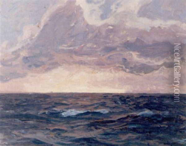 Morkt Hav Oil Painting - Oscar Hullgren