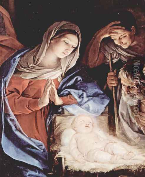 Adoration of the Shepherds, detail 1 Oil Painting - Guido Reni