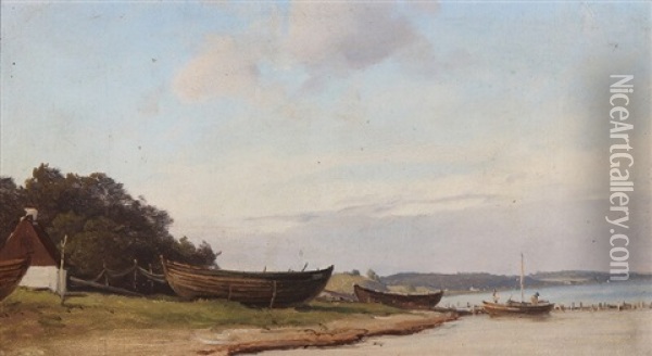 From The Coast Between Humlebaek And Espergaerde, Zealand Oil Painting - Vilhelm Peter Carl Petersen