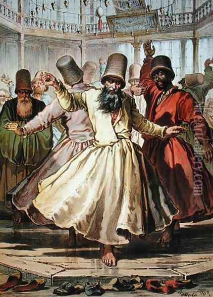 Dancing Dervishes, 1857 Oil Painting - Amadeo Preziosi