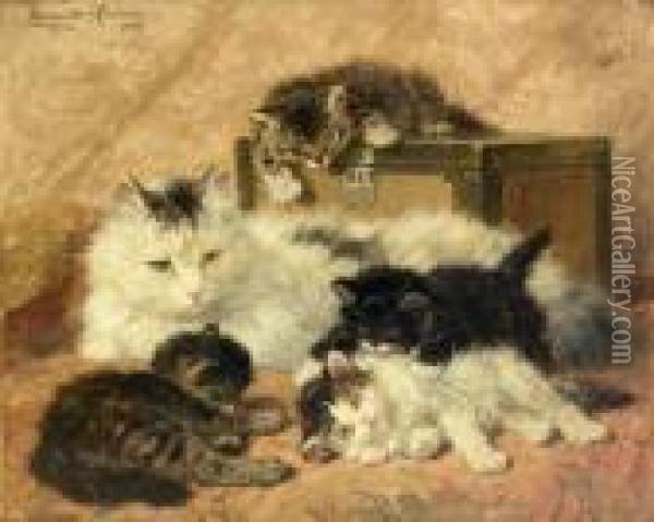 Remembrance Of Happy Days Oil Painting - Henriette Ronner-Knip