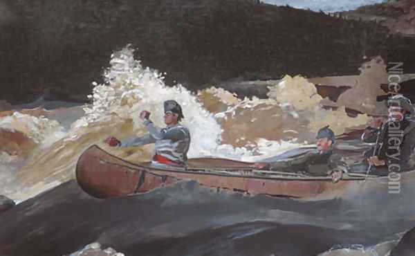 Shooting the Rapids, Saguenay River Oil Painting - Winslow Homer