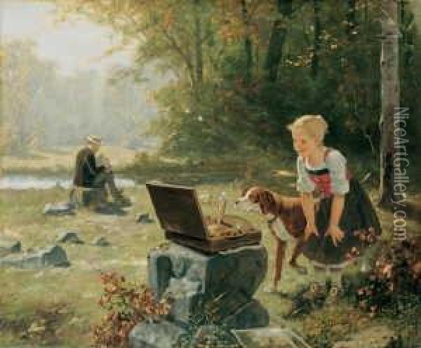 Die Kunstfreundin. Oil Painting - Hubert Salentin