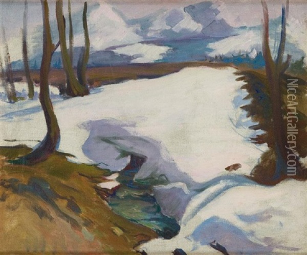 Snow In Zakopane Oil Painting - Wladyslaw Slewinski