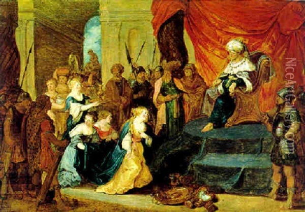 Salomon Und Die Konigin Von Saba Oil Painting - Hans Jordaens III