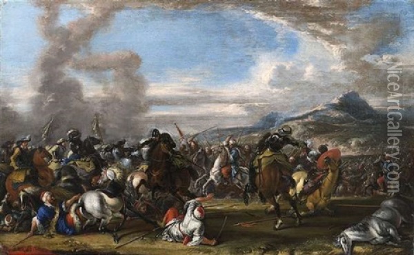 Reiterschlacht Zwischen Christen Und Turken Oil Painting - Jacques Courtois