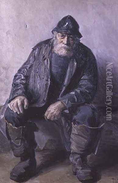 Skagen Fisherman Oil Painting - Michael Peter Ancher