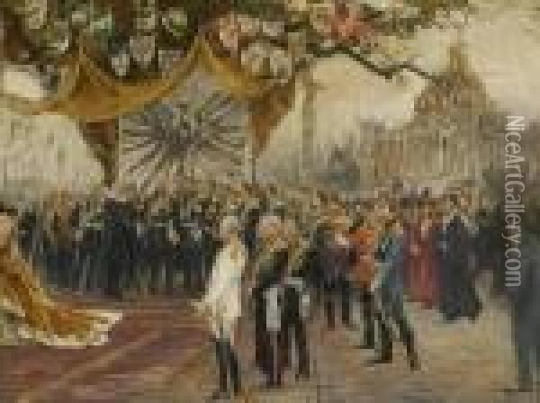 Eroffnung Des Berliner Reichstages Oil Painting - Anton Alexander von Werner