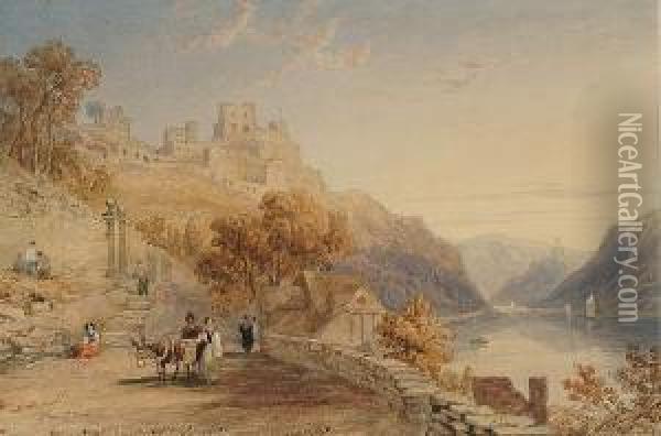 On The Rhine Oil Painting - Henry G. Gastineau