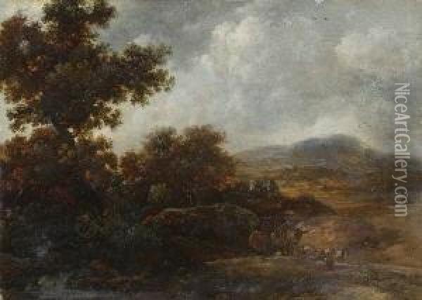Baumlandschaft Oil Painting - Adriaen Van Der Kabel