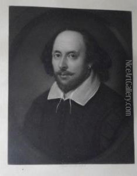 William Shakespeare; John Milton Oil Painting - Samuel Cousins