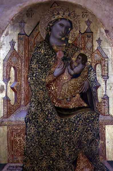 Madonna and Child Enthroned Oil Painting - Stefano Veneziano