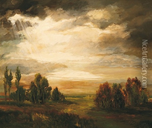 Krajina Pred Bouri Oil Painting - Viktor Rolin