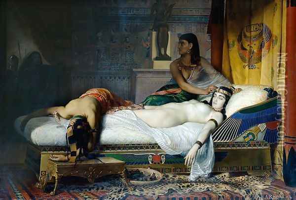 The Death of Cleopatra Oil Painting - Jean Andre Rixens
