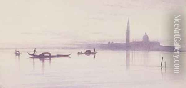 San Giorgio Maggiore from the Lagoon Venice Oil Painting - Edward Lear