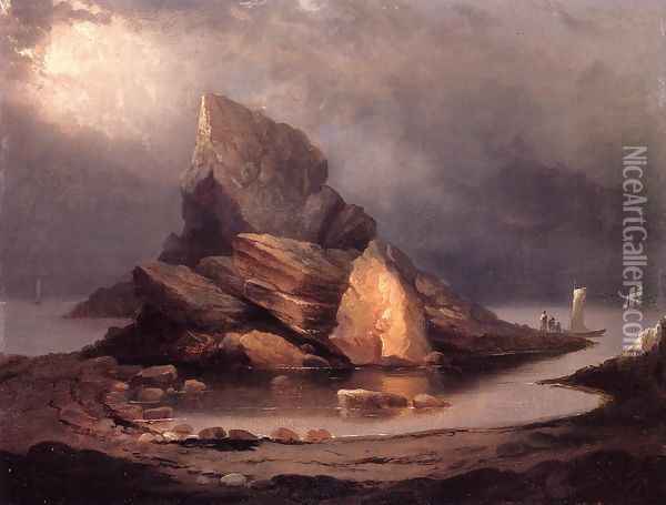 Coastal Scene, Nahant, Massachusetts Oil Painting - Alvan Fisher