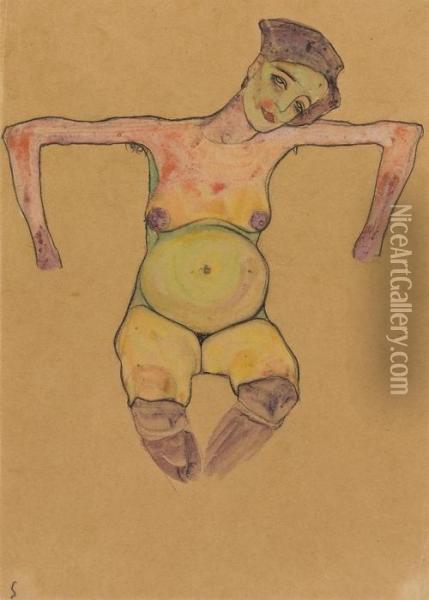 Schwangere Oil Painting - Egon Schiele
