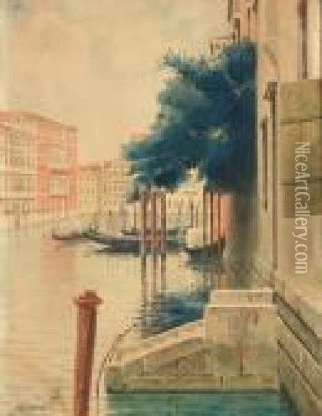 Venezia 1890 Oil Painting - H. Biondetti