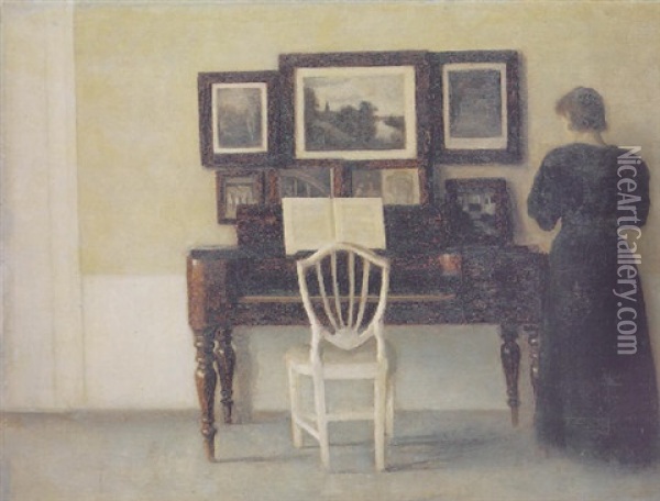 Interior, Musikstuen, Ny Bakkehus, Rahbeks Alle Oil Painting - Vilhelm Hammershoi
