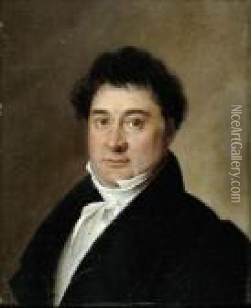 Portrait D'homme En Redingote Noire Oil Painting - Henri Nicolas Van Gorp