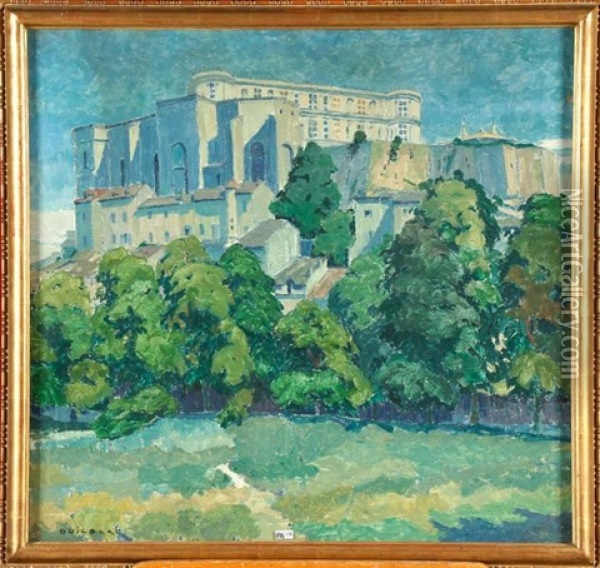 Vue Du Chateau De Grignan, Residence De La Marquise De Sevigne (drome) Oil Painting - Maurice Guilbert