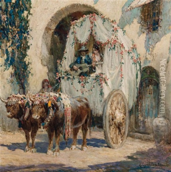 Andalusian Wedding Journey Oil Painting - George Wharton Edwards