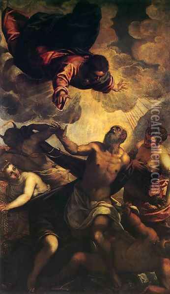 The Temptation of St Anthony 2 Oil Painting - Jacopo Tintoretto (Robusti)