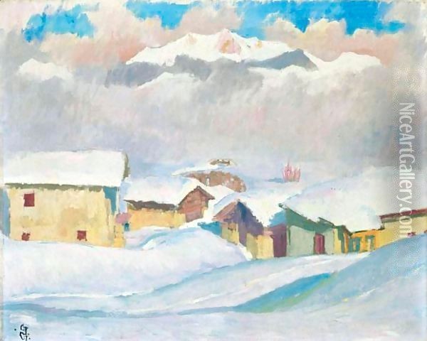 Winterlandschaft, 1927 Oil Painting - Giovanni Giacometti