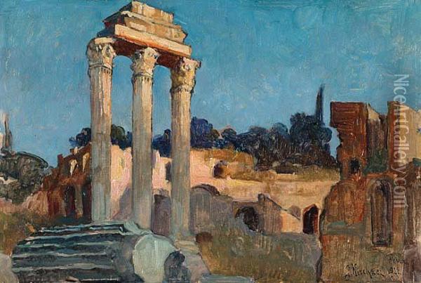 Ruiny Antyczne W Rzymie Oil Painting - Jozefina Kirchner