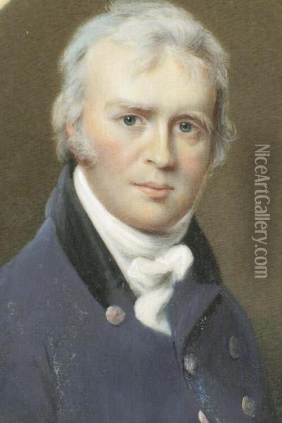 Century Portrait Miniature On Ivory Depicting Awell Dressed Young Gentleman Oil Painting - George, Admiral Back