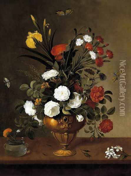 Vase of Flowers 1663 Oil Painting - Pedro de Camprobin
