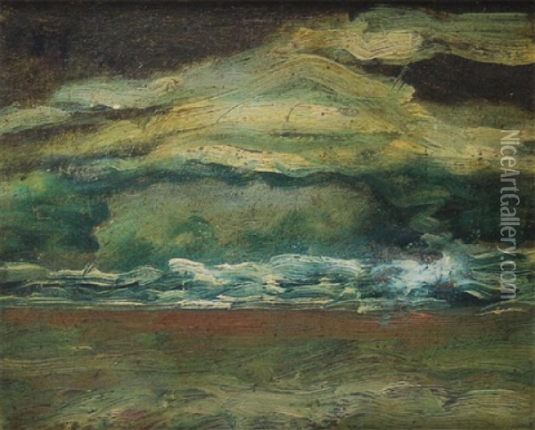 Seascape, Monhegan Oil Painting - George Benjamin Luks