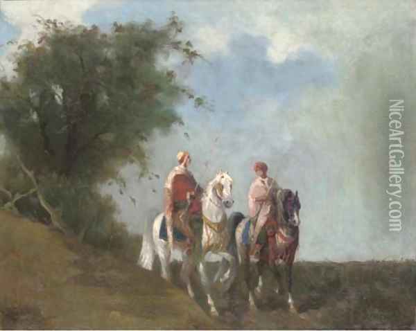 Arab huntsmen Oil Painting - Eugene Fromentin