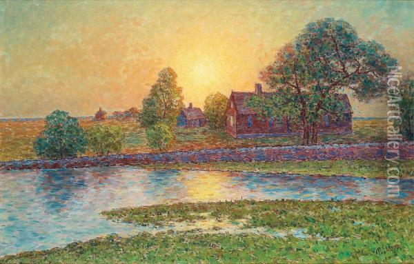 Sunset At Oland Oil Painting - Per Ekstrom