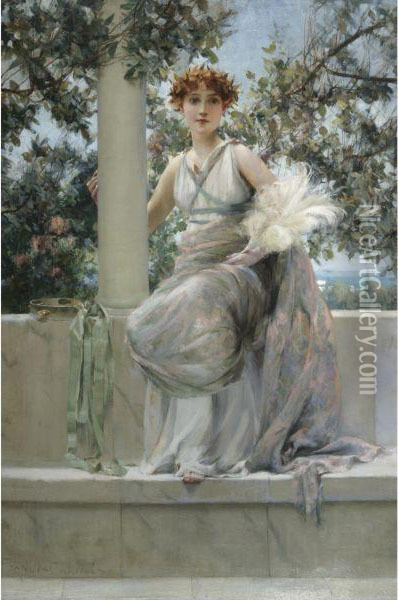 Lady With A Tambourine Oil Painting - Francis Coates Jones