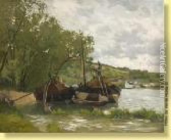 Peniche Accostee Oil Painting - Jean-Baptiste De Greef