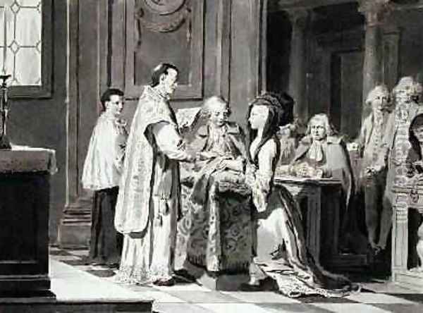 The Seven Sacraments Marriage 1779 Oil Painting - Pietro Antonio Novelli