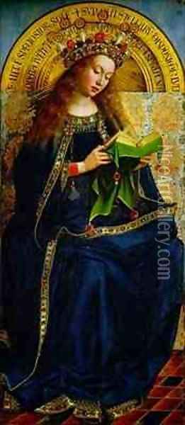 The Ghent Altarpiece The Virgin Mary 4 Oil Painting - Hubert & Jan van Eyck