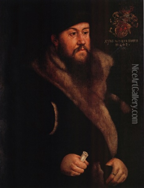 Portrait Des Muncher Burgers Andreas Iii Reitmohr Oil Painting - Hans Mielich