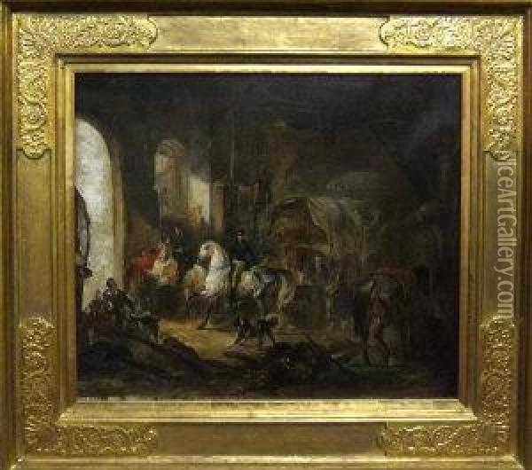 Field Marshal Blucher's Envoy Oil Painting - Ludwig Elsholtz