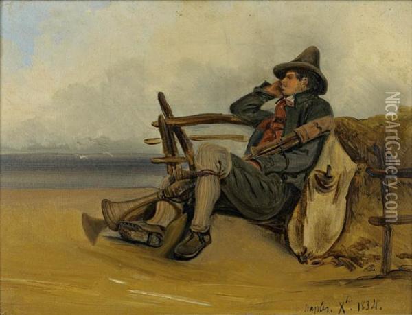 Pifferarri Oil Painting - Eugene Napoleon Flandin
