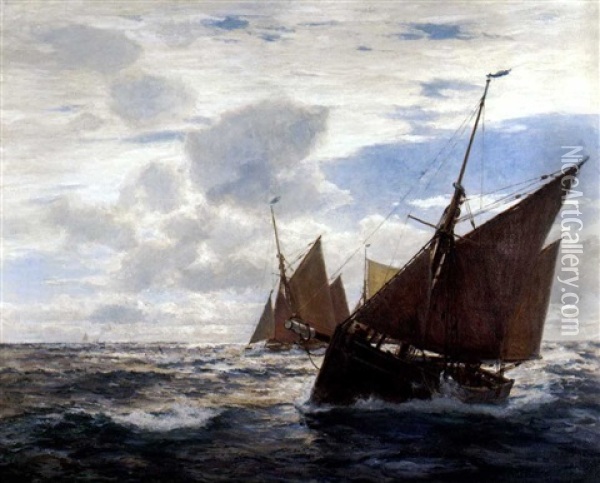Segelschiffe Oil Painting - Erwin Carl Wilhelm Guenther