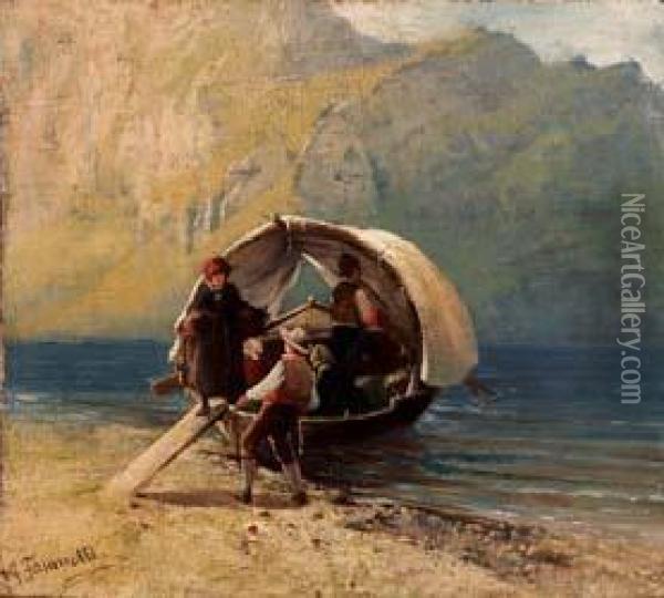 Il Ritorno Dei Pescatori Oil Painting - Gaetano Fasanotti