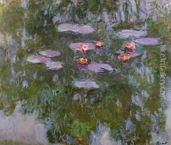 Water-Lilies4 1916-1919 Oil Painting - Claude Oscar Monet