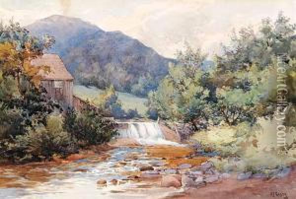Mill Stream Oil Painting - Robert Ford Gagen