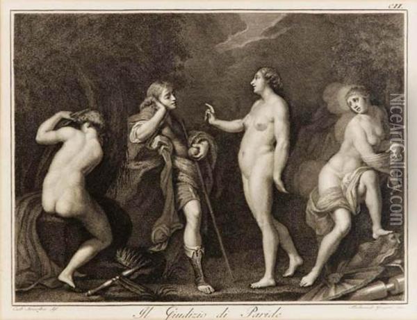 Da Disego Di C.bozzoliniil Giudizio Di Paride Oil Painting - Ferdinando Gregori