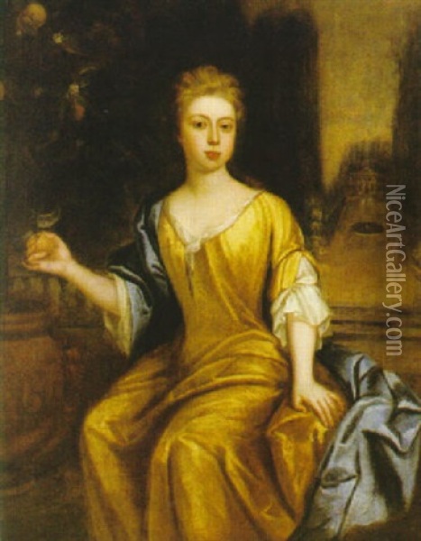 Portratt Forestallande Lady Frances Seymour Oil Painting - Michael Dahl