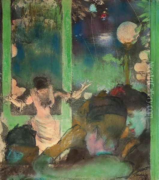 At the Cafe des Ambassadeurs I Oil Painting - Edgar Degas